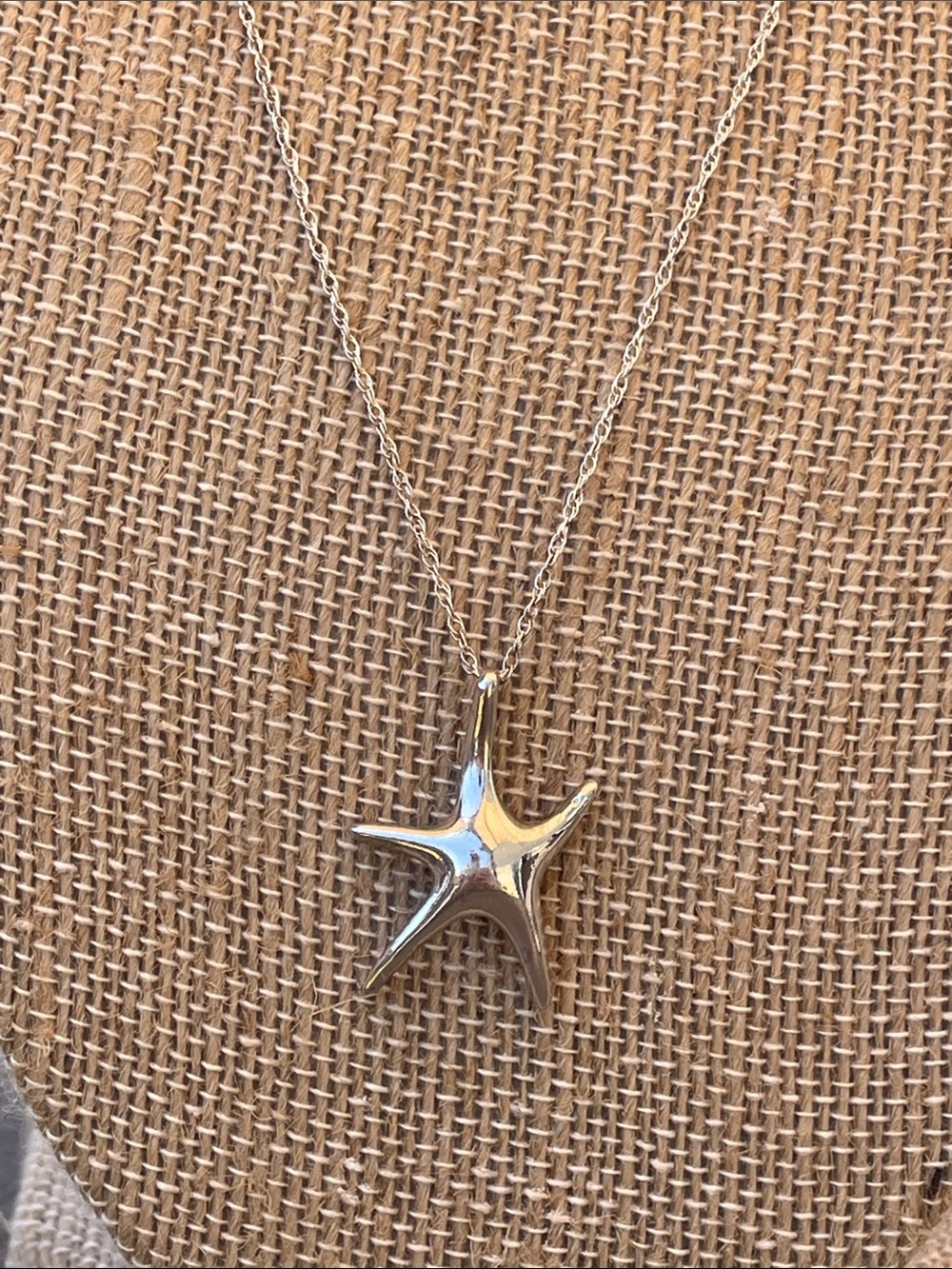 Silver Starfish Pendant Necklace - Shiny Sterling